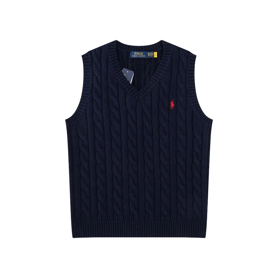 P176 #R82 Ralph Lauren Small Label Cable V Neck Vest Sleeveless Twist Sweater Women's Top Size: XS S M L Color: White Yellow Light Blue Pink Khaki Gray Navy Black Classic Cotton Yarn 100% White Cotton High Quality Classic Style Has Always Been Popular! The workmanship details are very good! Wearing a vest with a shirt is always the standard, with classic brand embroidery on the chest! All major stars have the same style! Best for couples. High quality goods! Xinjiang cotton micro-elastic and smooth fabric has excellent quality. Pure cotton is soft and skin-friendly. Length: 60/61/63/65 Bust: 44/46/49/52 Shoulder width: 36/37.5/39/41